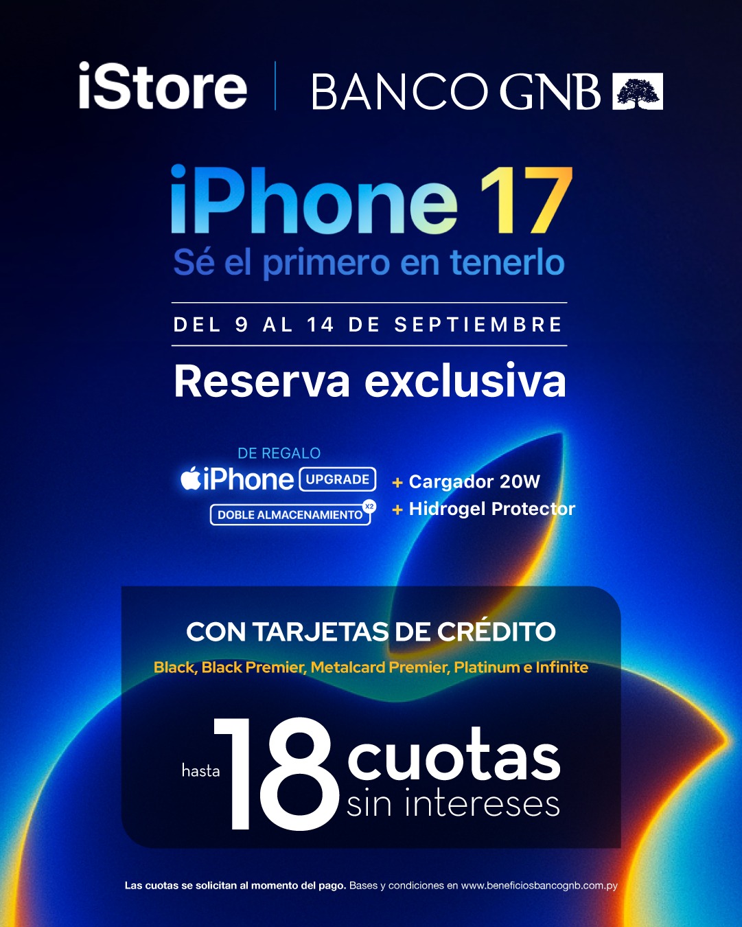  La preventa del iPhone 17 ya está disponible de la mano del Banco GNB & iStore